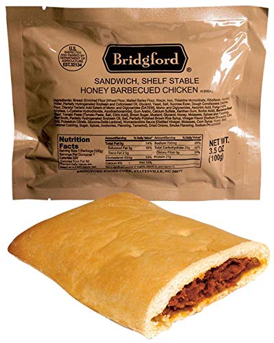 Bridgford MRE Honey BBQ Chicken - Ready to Eat Survival Food Storage Meals - 3 Pack - Honey Barbecue Flavored Camping Food for Backpacking Ideal for Outdoor Adventures - Long Shelf Life Emergency Food