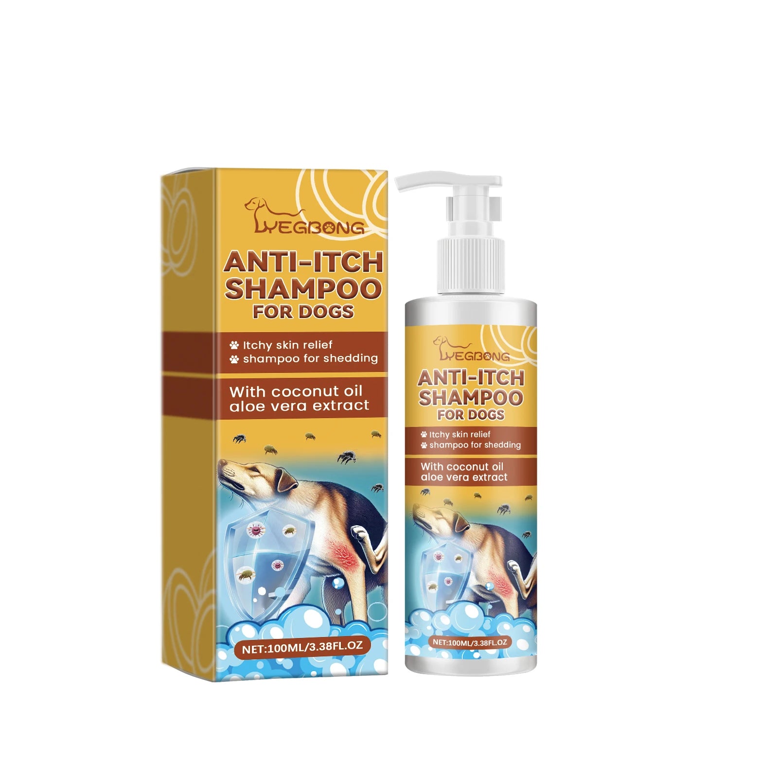 Anti Itch Shampoo with Coconut Oil for Dogs Prevent Dryness Relieve
