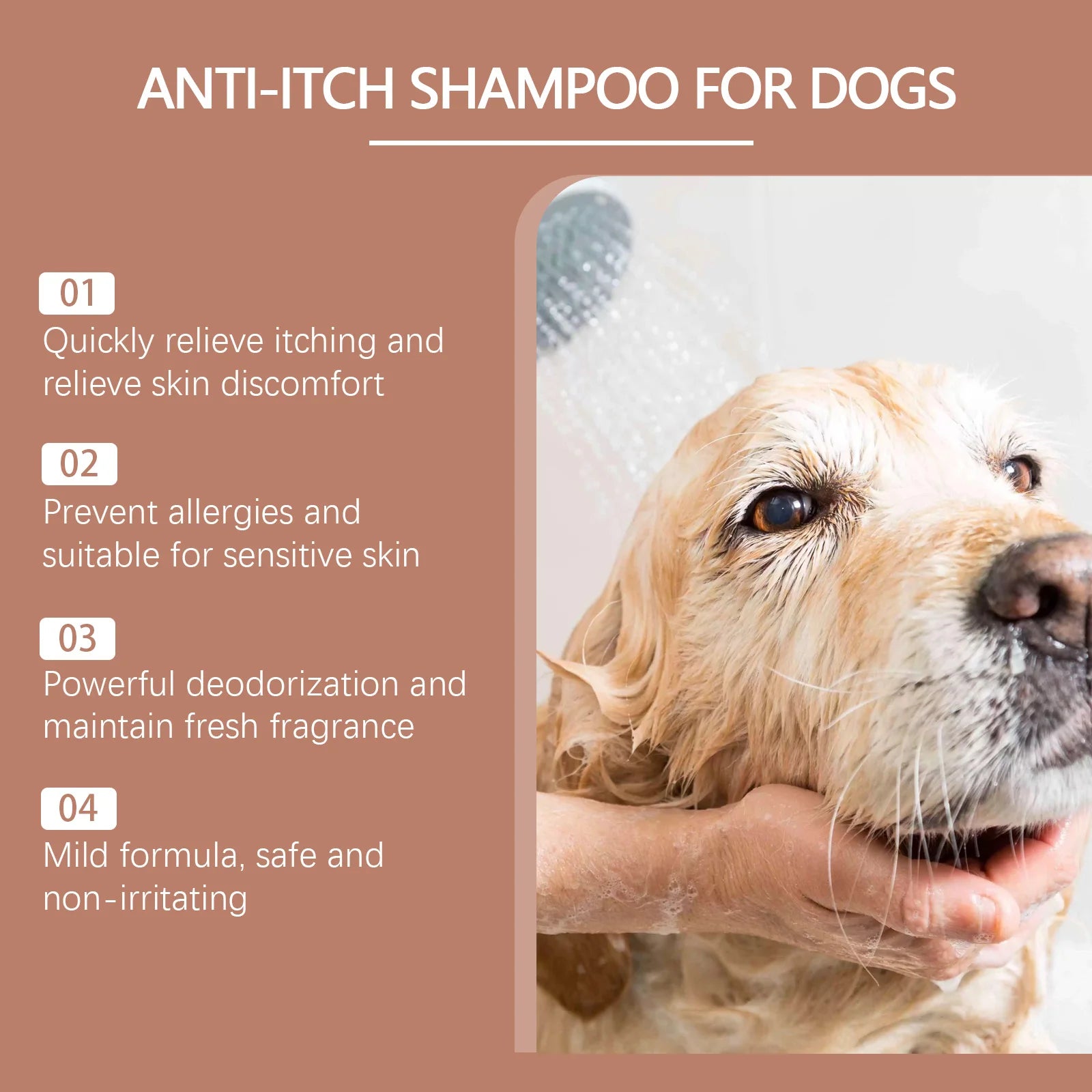 Anti Itch Shampoo with Coconut Oil for Dogs Prevent Dryness Relieve
